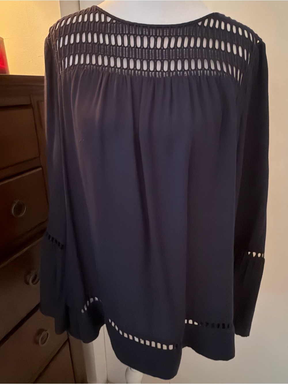 LOFT Navy Textured Knit Top